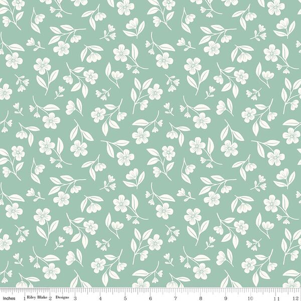 Drifting Blooms in Mint