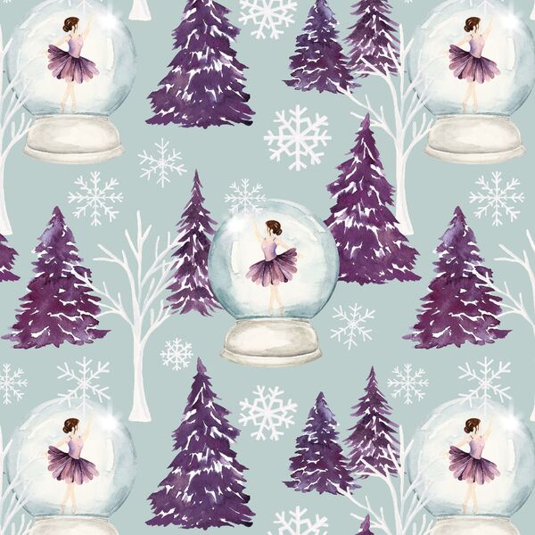 Ballet Snowglobe in Icy Blue