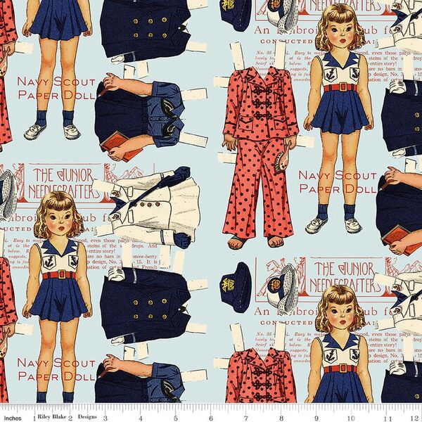 Navy Scout Paper Doll in Blue