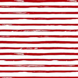 Watercolor Stripes in Holly Red