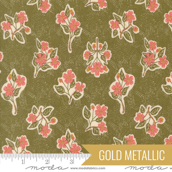 Apple Blossom in Grass Metallic