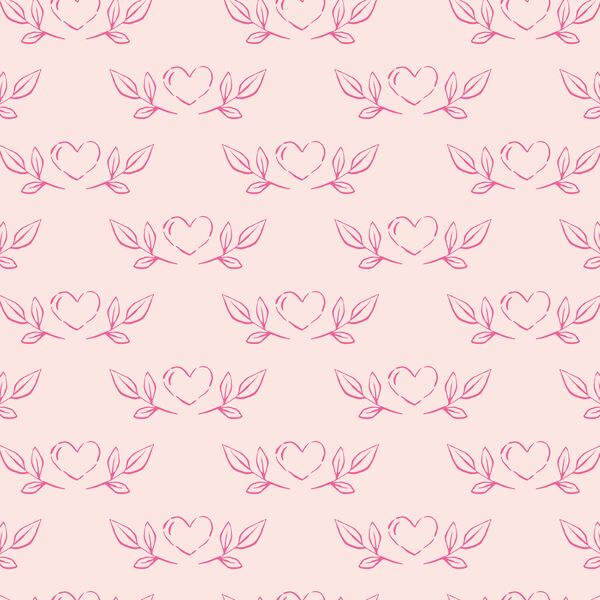 Heart Sketches in Light Pink
