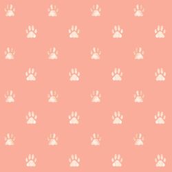Watercolor Paw Prints in Peachy Keen