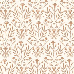 Floral Wilderness in Light Mahogany on Cream