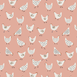Farm Chickens in Pink