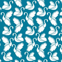 Swan Silhouette in Peacock