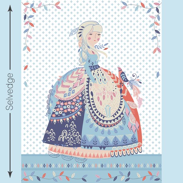 Calliope Quilt Panel in Indigo