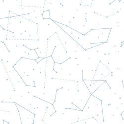 Star Charts in Sky on White