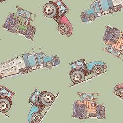 Large Tractor Toss Up in Basil Green