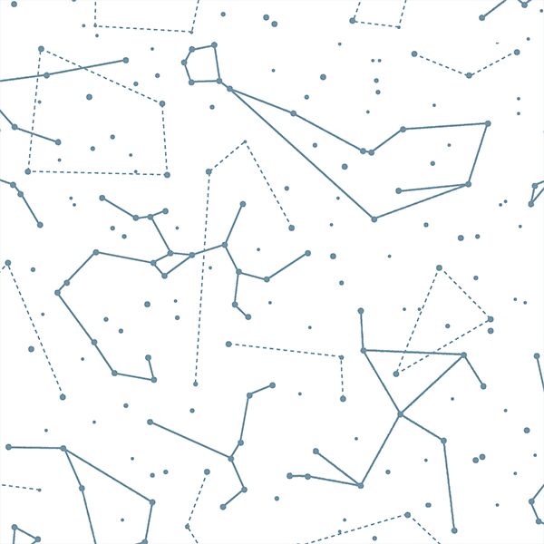 Star Charts in Marine on White
