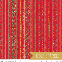 Winterberry Stripes in Red Sparkle