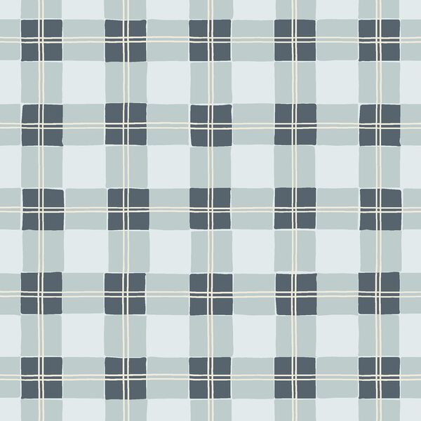Tartan Plaid in Evening Navy and Air Blue