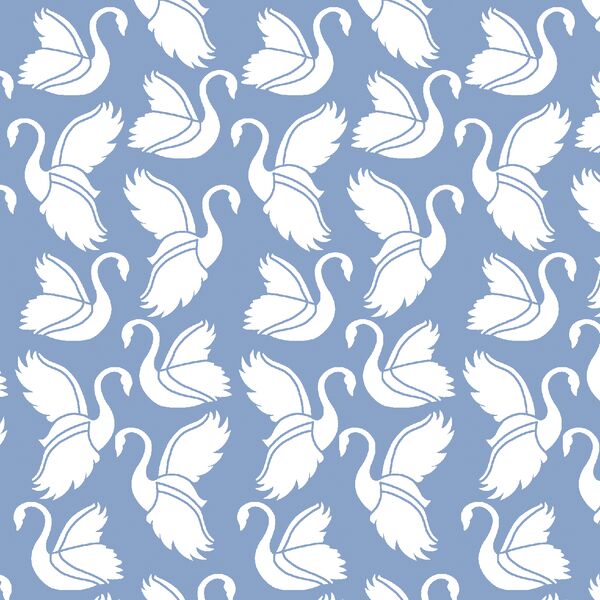 Swan Silhouette in Cornflower