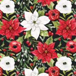 Holiday Floral in Midnight