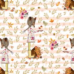 Best Friends on Splashed Stripe in Warm Pink