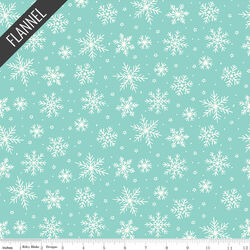 Snowflakes Flannel in Aqua