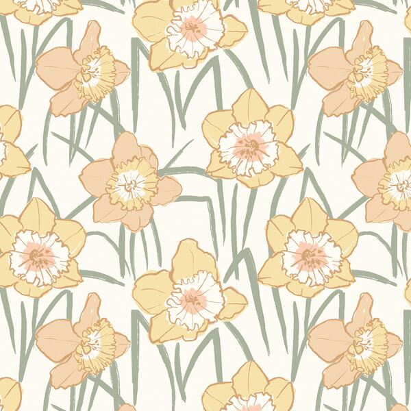 Daffodil Fields in Thyme Green