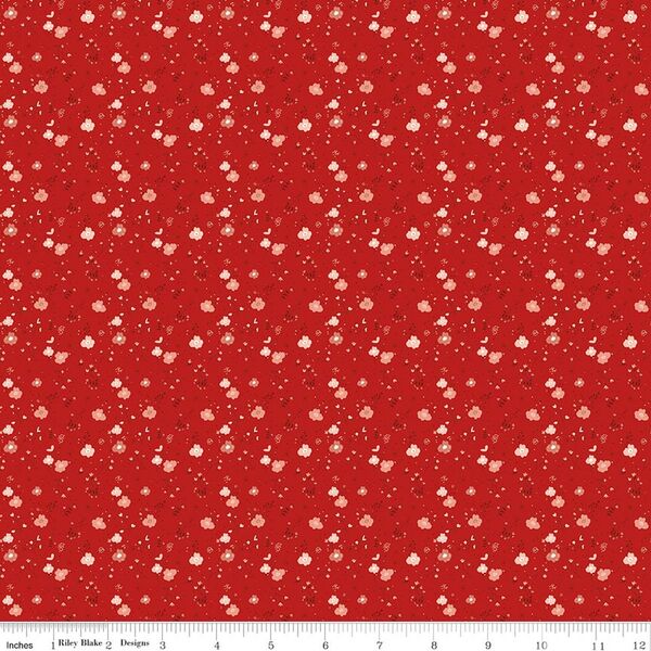 Delicate Floral in Red