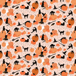 Black Cats and Pumpkins in Blushing