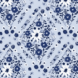 Diamond Floral in Bluebell