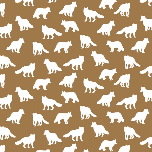 Little Fox Silhouette in Ochre