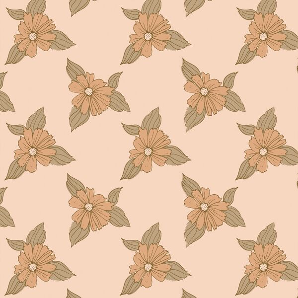 Peachy Pink Floral in Serenity