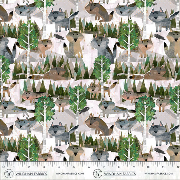 Wild Wolves in White Forest