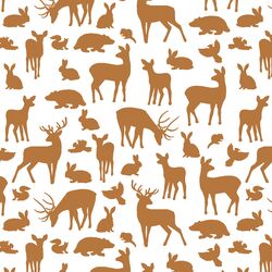 Forest Friends in Ginger on White