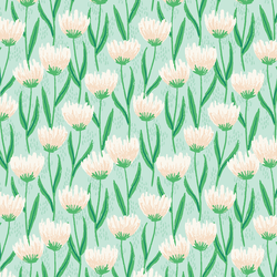 Garden Tulips in Blue Skies