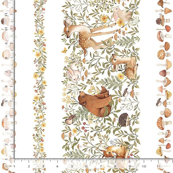 Woodland Friends Stripe in White