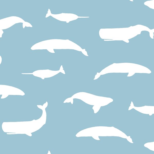 Whale Silhouette in Bluebell