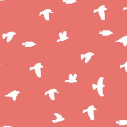 Flock Silhouette in Living Coral