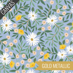 Daisy Fields Canvas in Blue Metallic