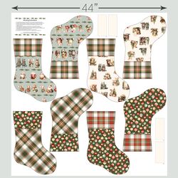 Stocking Panel in Cozy Christmas
