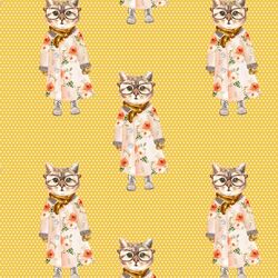 Miss Kitty in Yellow Polka Dots