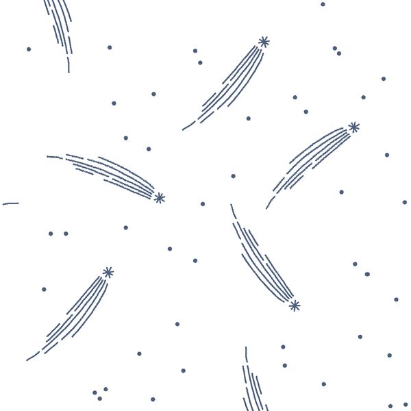 Meteor Shower in Midnight on White
