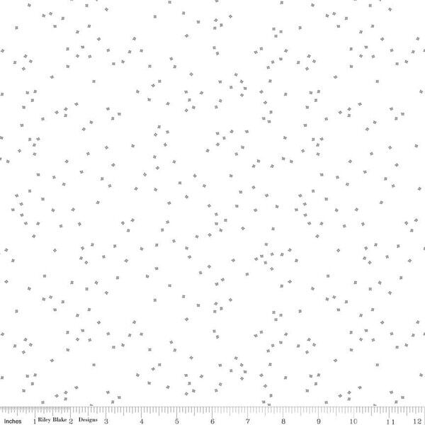 Blossom in Silver Sparkle on White