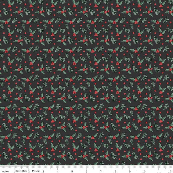 Holly Berries in Black