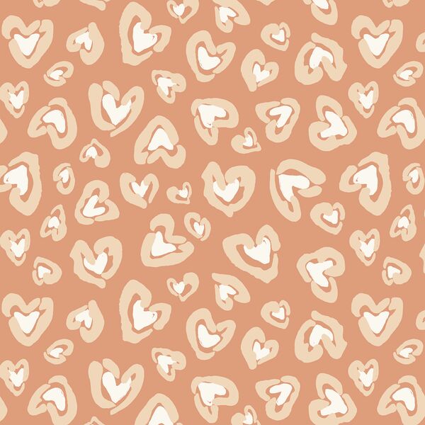 Large Wild Hearted in Cream Peach and Clay