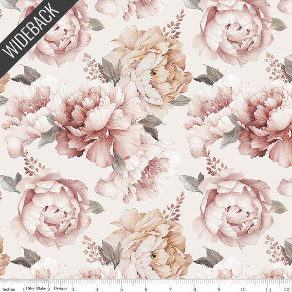 Peonies Wideback in Cream
