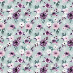 Little Floral Flurries in Ice Blue