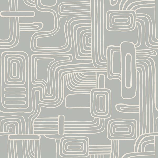 Organic Lines in Cream on Grey