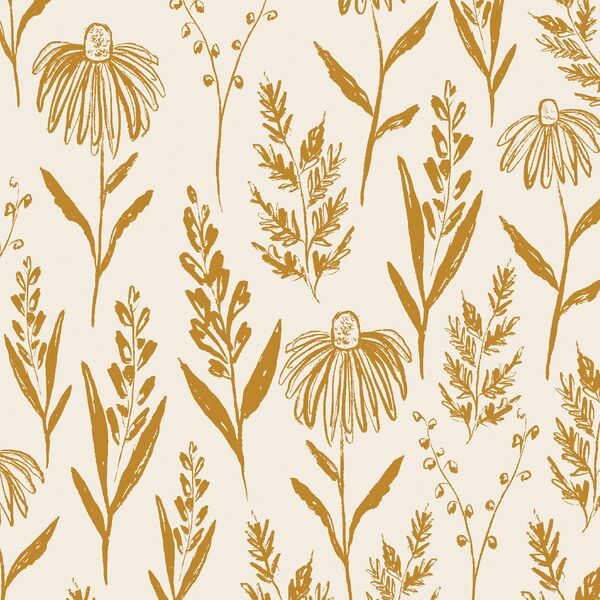 Big Perennials in Golden on Cream