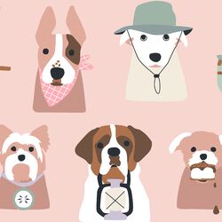 Large Camping Pups in Muted Pink