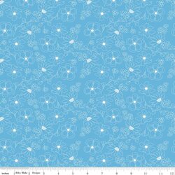 Outlined Flowers in Blue