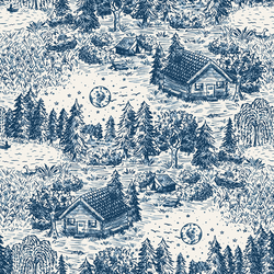Lake Life Toile in Sapphire