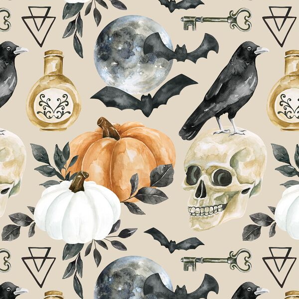 Halloween Icons in Taupe