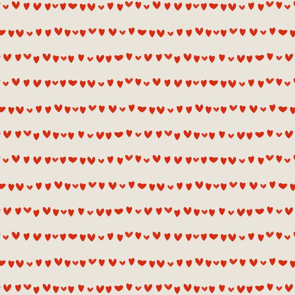 Striped Hearts in Ivory