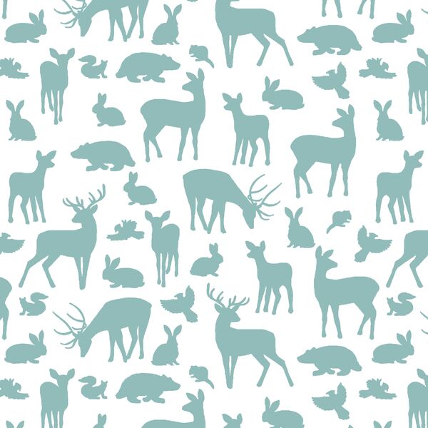 Forest Friends in Pool on White