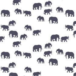 Elephant Silhouette in Ink on White